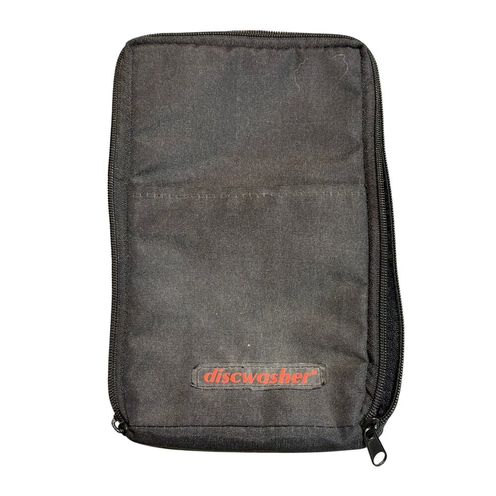VTG Discwasher Black 15 CD Holder Carrying Case Compact Disc soft Storage handle